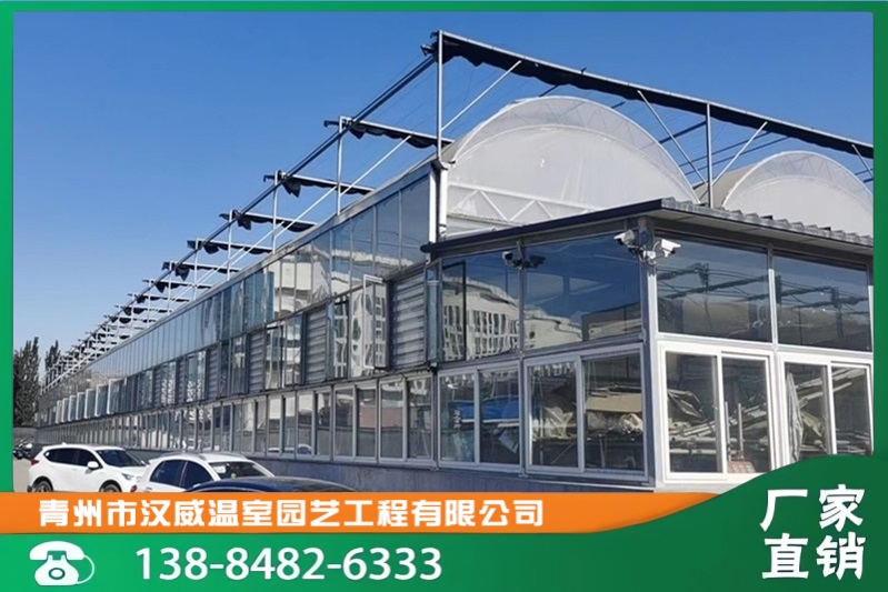 河北唐山8000平米花卉市场玻璃连动温室